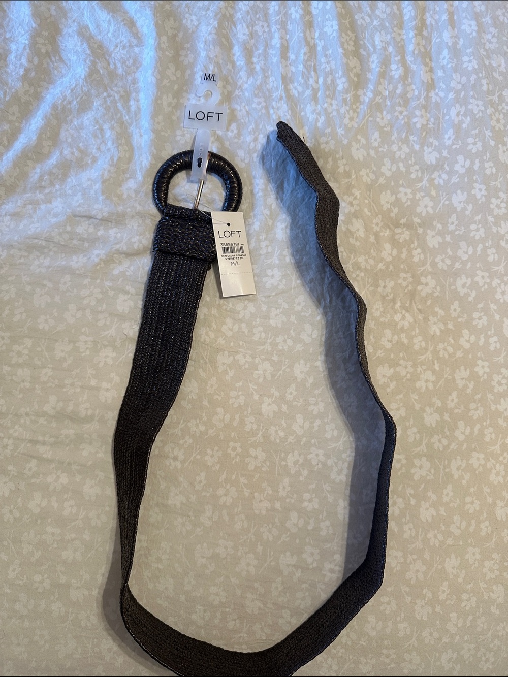 LOFT Black Woven Round-Ring Belt